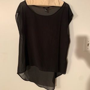 Sheer black (high- low) blouse